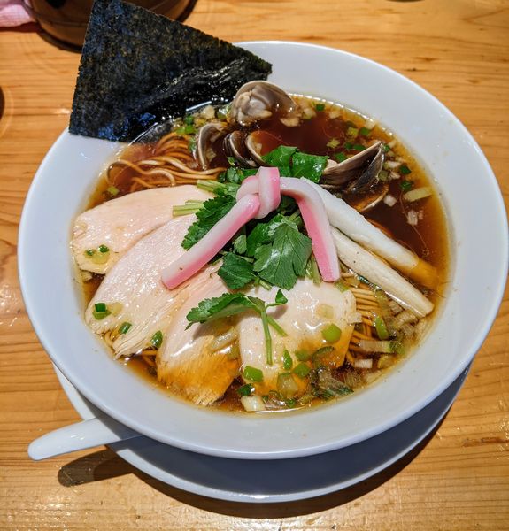「鶏・煮干・蛤トリプルSOBA　1,000円」@Ginza Noodles むぎとオリーブの写真