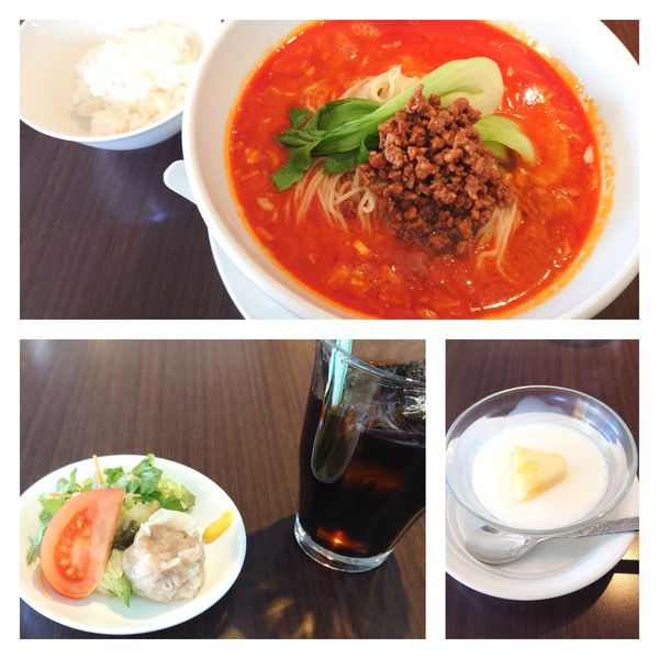 「タンタン麺ランチ1100　サラダ・ドリンク・デザート付」@四川風家庭料理 ほんわ華やの写真