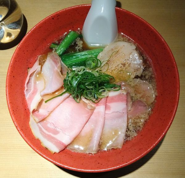 「チャーシュー麺(中太平打ち麺)」@鶏そば 山もとの写真
