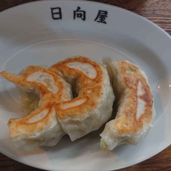 「らーめん650円、餃子3コ270円」@青竹手打ちラーメン 日向屋の写真