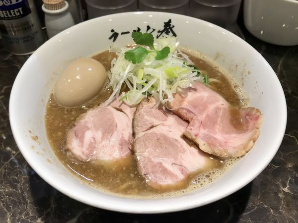 「キリン一番搾り→魚介鶏そば＋チャーシュー２枚＋半熟味付玉子」@ラーメン 奏の写真
