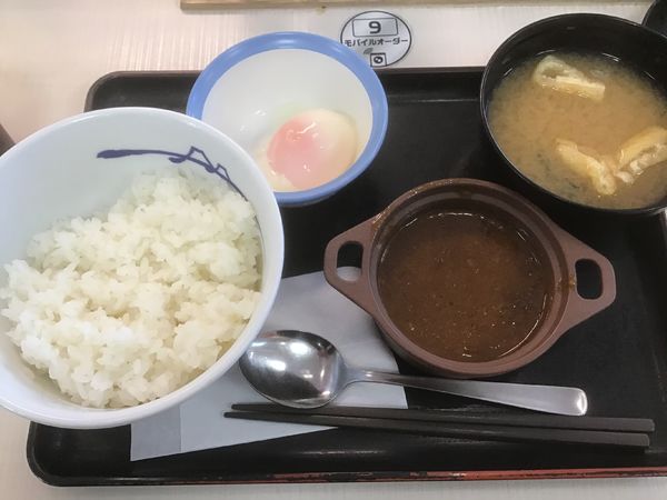 「朝セット290円(選択小鉢ミニカレー)」@松屋 森ノ宮店の写真