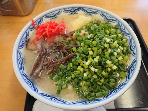 「博多らーめん＋青ねぎ＋替玉」@由丸製麺所の写真