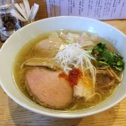 海老ワンタン煮玉子塩そば