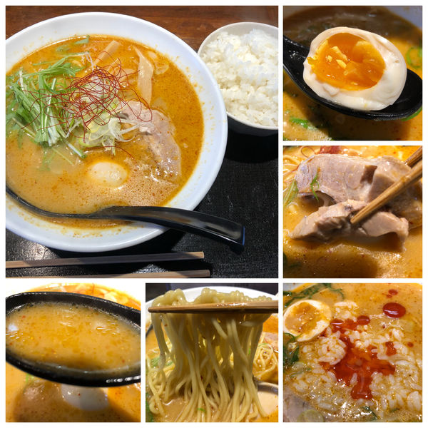 「【限定】レッドカレーラーメン 並 850円 ライス 100円」@麺処 福吉 本店の写真