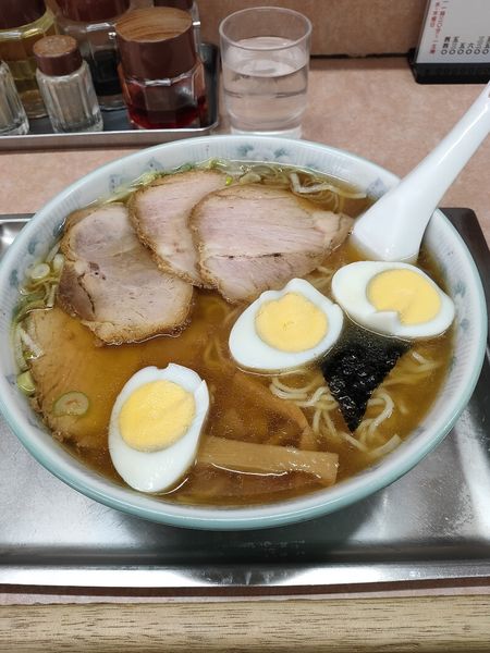 「チャシューワンタンメン ゆで玉子」@大勝軒 北習志野店の写真