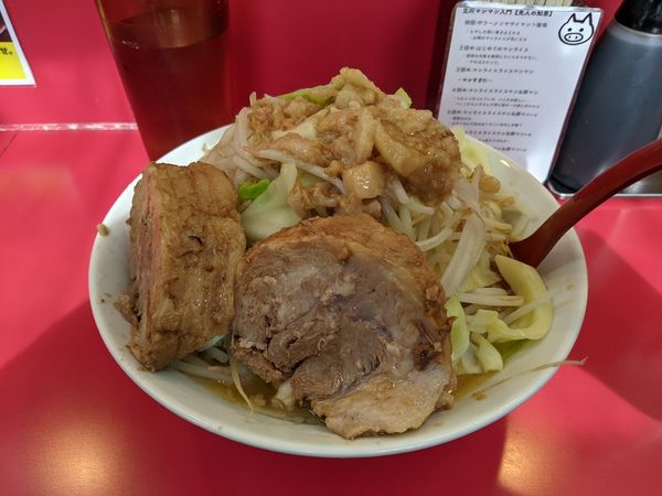 「小ラーメン豚増し（野菜増し、アブラマシ）」@立川マシマシ 古河125号店の写真