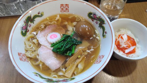 「味玉醤油ラーメン¥950+漬け黄卵丼¥50-」@MENクライの写真