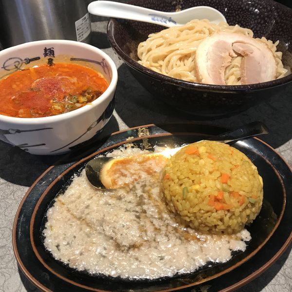 「辛油滴つけ麺＋油滴カレーライス（￥1,100）」@麺屋武蔵 武滴の写真