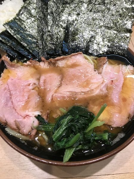 「海苔チャーシュー　中盛　脂多め　ライス」@輝道家直系 皇綱家の写真