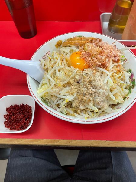 「まぜそば＋自家製とうがらし」@赤ひげラーメンの写真