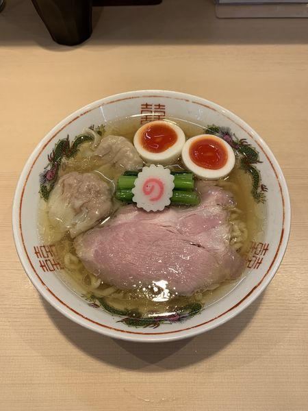 「白だしちょっとずつワンタン麺」@キング製麺の写真