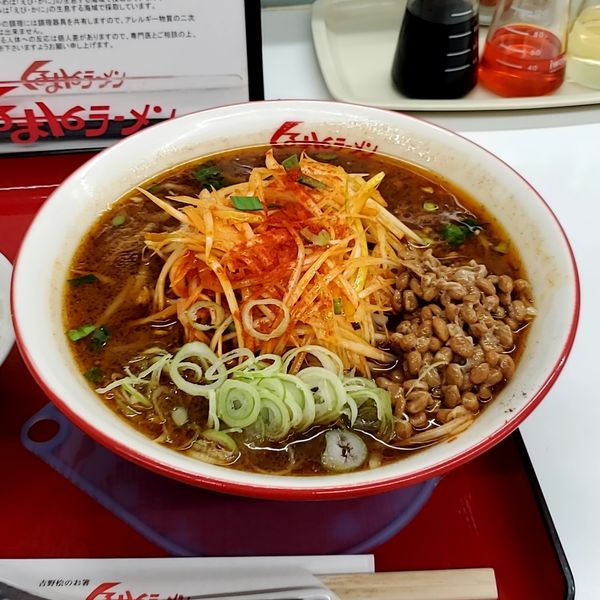 「たいわんラーメン辛味ねぎ納豆」@くるまやラーメン 東村山店の写真