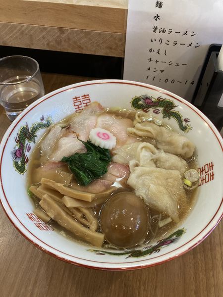 「醤油ワンタンチャーシュー味玉」@MENクライの写真