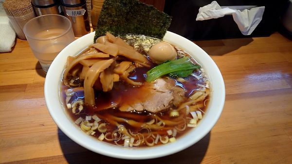 「らぁめん 小平麺(並) メンマ＋玉子」@らぁめん りきどうの写真