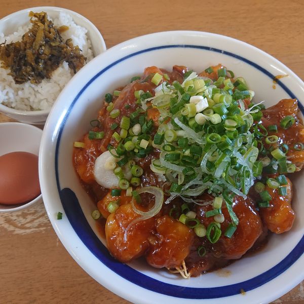「限定 揚げ麺 チリ葛餡掛け S 3000円セットご飯300円」@MENYA 食い味の道有楽の写真