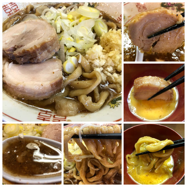 「【限定】豚魚ラーメン800円麺少なめ生卵50円ネギニンニク」@自家製麺 まさきの写真