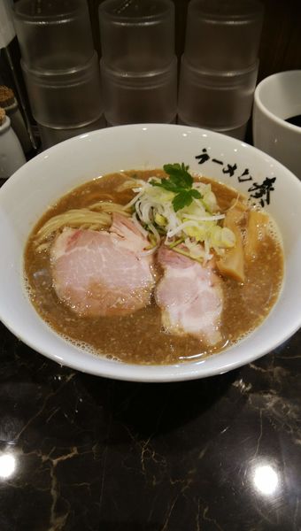 「魚介鶏そば900円肉飯350円」@ラーメン 奏の写真