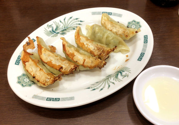 「バジル餃子6個（260円）」@日高屋 京成立石店の写真