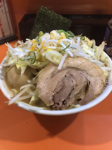 「ミニ（野菜ニンニクねぎラー油）節味玉チーズ海苔レン草」@ちばからの写真