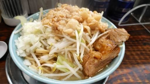 「塩・麺マシ５００ｇ（ヤサイアブラタマネギ）￥９００」@麺でる 川崎店の写真