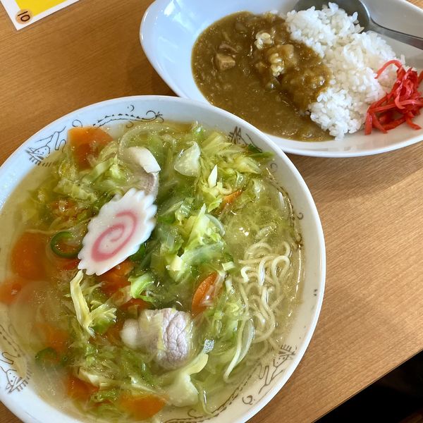 「タンメン＋半カレー」@こうや食堂の写真