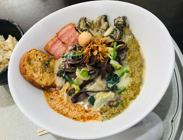 「【限定】牡蠣とあん肝の通風クリーミー＋貝出汁めし」@らー神 心温の写真