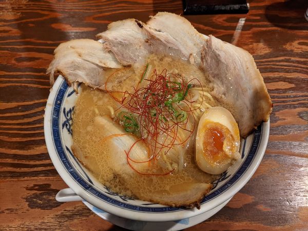 「新みそⅡ＋半チャーシュー　970円」@有機栽培野菜のラーメン すみれの写真