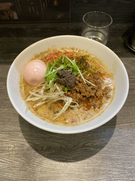 「黒トリュフ豪虎坦々麺+海老味玉」@豪虎担々麺の写真