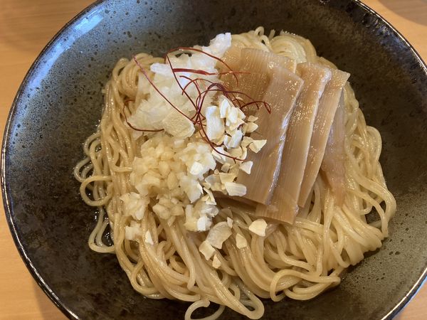 「ニンニク醤油和え玉¥250」@麺屋大むらの写真