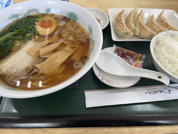 「餃子セット（てらや麺・餃子・ミニライス・香物）」@本館てらやの写真