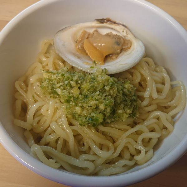 「潮らぁめん850円、貝玉250円、貝出汁ライス100円」@Tokyo Bay Fisherman's noodleの写真