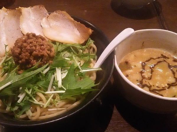 「担々つけ麺 半チャーシュー」@濃厚つけ麺 茜堂の写真