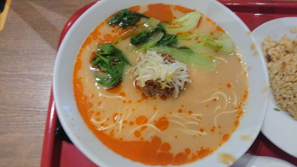 「担担麺 焼きめし定食」@ラーメン魁力屋 イオンタウンユーカリが丘店の写真