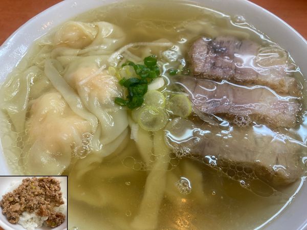 「海老ワンタンメン＋生姜丼」@日陰の写真