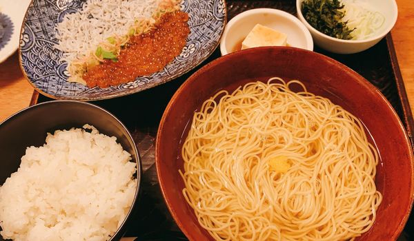 「Dセット　澄まし麺しらすいくらご飯セット（税込）１８００円」@澄まし処 お料理 ふくぼくの写真