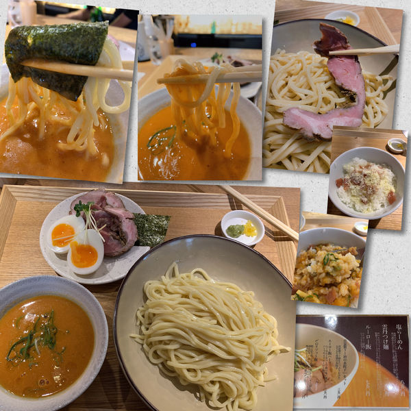 「雲丹つけ麺1180円＋〆のリゾット」@SAMARの写真