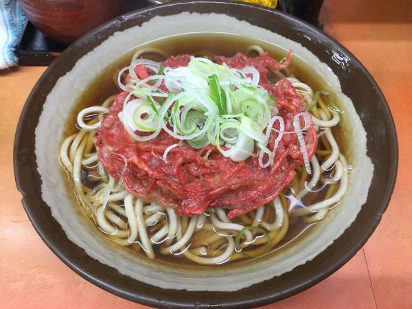 「紅生姜天そば(¥380)」@六文そば 須田町店の写真