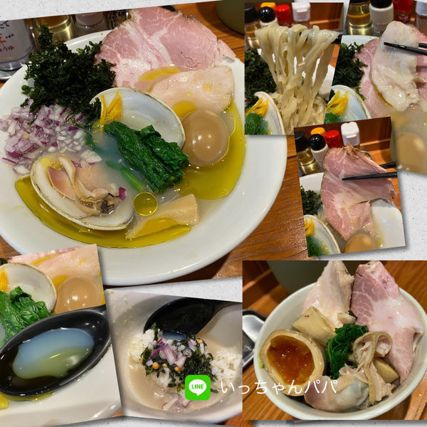 「限定）地ハマグリのせ貝塩そば 1000円 茶漬けS 120円」@麺屋 真心の写真