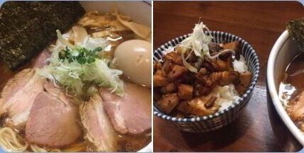 「醤油らーめんチャーシュー増し＋味玉＋炙りチャーシューご飯」@麺処 びぎ屋の写真