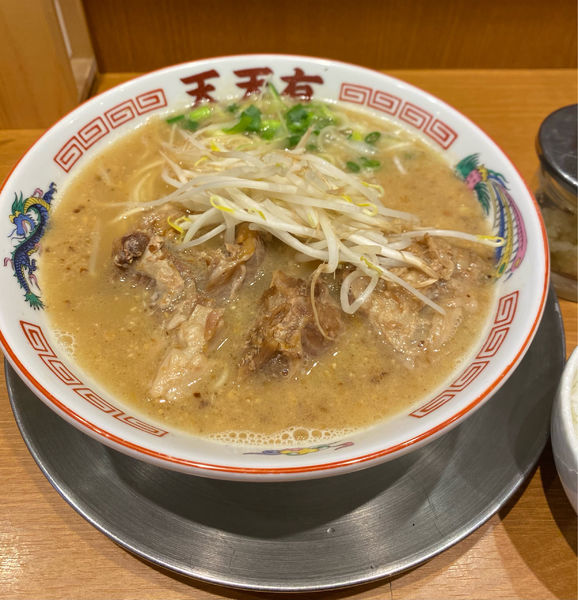 「チャーシューメン(豚骨チャーシュー)¥750&めし小¥50」@らーめん天天有 神田の写真