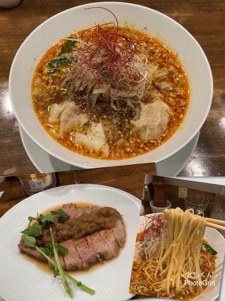 「酸辣麺＋海老ワンタン 他」@創作麺工房 鳴龍の写真