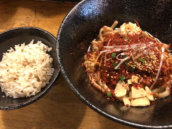 「サソリ辛まぜそば990円」@辛麺サソリの写真