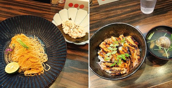 「焼き白子の和えそば・あなご飯・しじみ汁」@稲荷屋の写真