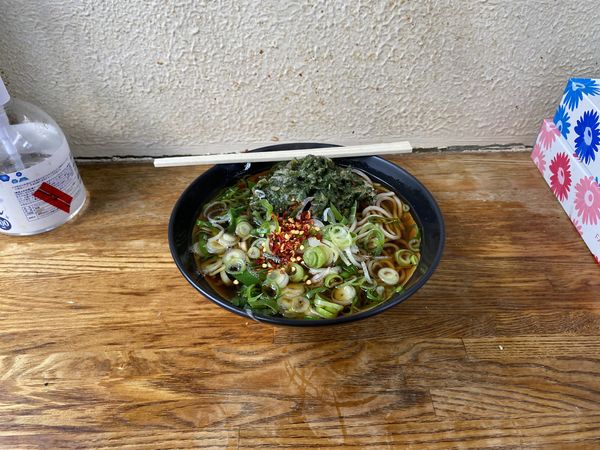 「春菊天そば280円」@六文そば 日暮里第2店の写真