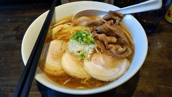 「醤油（がんこ・豚チャーシュー）+悪魔肉」@十人十色の写真