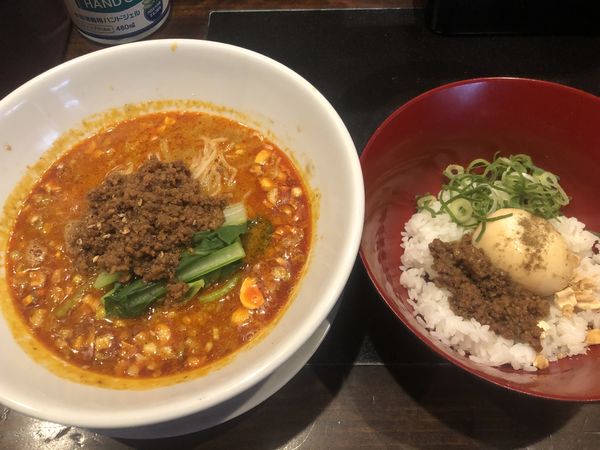 「THE担々麺+クッパ風〆ご飯セット（980円）」@担々麺専門店 煌力の写真