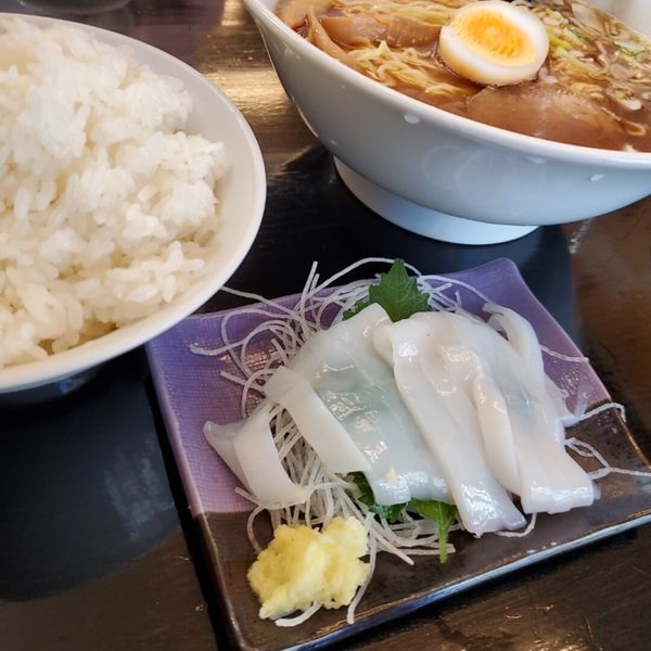 「本日のランチ🅰やりいか刺身ライス」@笑顔の写真