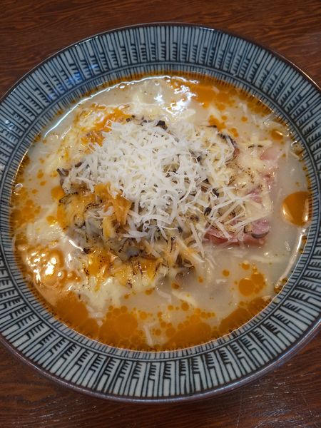 「【限定】鶏と白菜の鶏白湯SOBA～チーズまみれ～990円」@拉麺 イチバノナカの写真