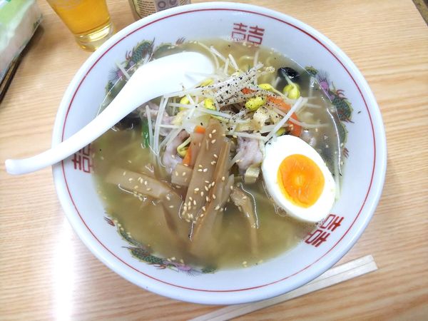 「大鰐温泉もやしラーメン（塩味）　700円」@朝日屋 日景食堂の写真
